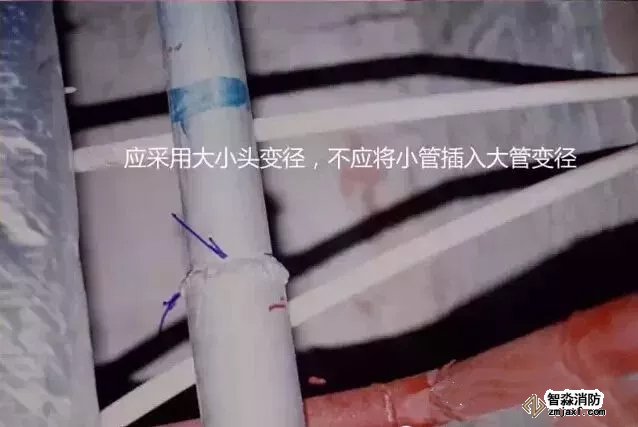 　　23、將采用不應將小管插入大管變徑